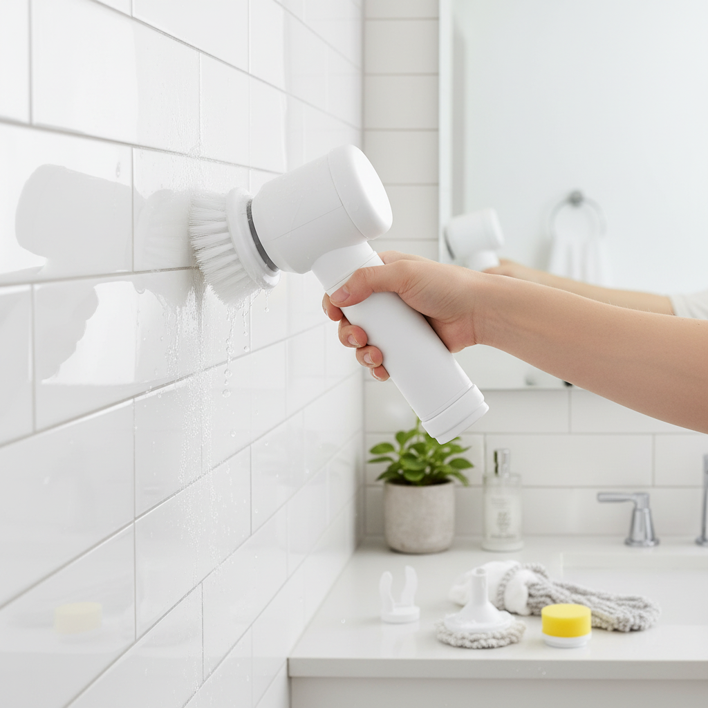 Electric brush in bathroom